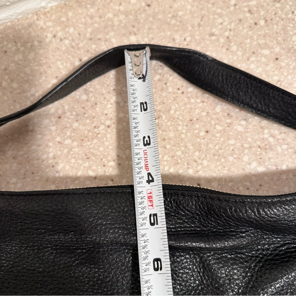 Michael Kors MK Fulton Large Hobo Shoulder Bag Black Pebbled Leather Gold Rings